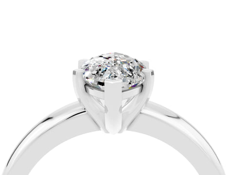 White gold Marquise Cut Moissanite Solitaire Engagement Ring with Round Band and Four-Prong Setting_22