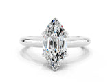 White gold Marquise Cut Moissanite Solitaire Engagement Ring with Round Band and Four-Prong Setting_23
