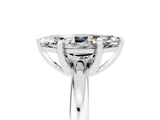 White gold Marquise Cut Moissanite Solitaire Engagement Ring with Round Band and Four-Prong Setting_23