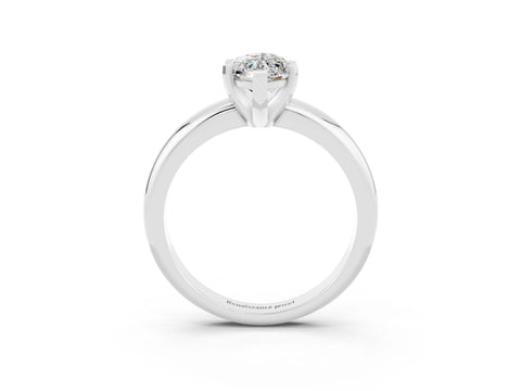 White gold Marquise Cut Moissanite Solitaire Engagement Ring with Round Band and Four-Prong Setting_26