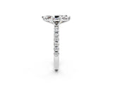 White gold Marquise Cut Moissanite Solitaire Pavé Band with Four-Prong Setting_2