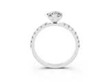 White gold Marquise Cut Moissanite Solitaire Pavé Band with Four-Prong Setting_3