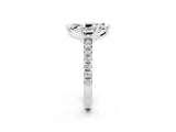 White gold Marquise Cut Moissanite Solitaire Pavé Engagement Ring with Four-Prong Setting_14