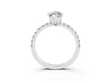 White gold Marquise Cut Moissanite Solitaire Pavé Engagement Ring with Four-Prong Setting_15