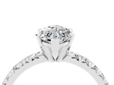 White gold Marquise Cut Moissanite Solitaire Pavé Engagement Ring with Four-Prong Setting_16