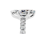 White gold Marquise Cut Moissanite Solitaire Pavé Engagement Ring with Four-Prong Setting_17