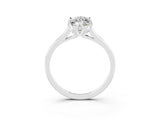 White gold Marquise Cut Moissanite Solitaire Ring with Flower Prong Setting and Classic Band_15