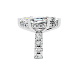 White gold Marquise Cut Moissanite Solitaire Ring with Pavé Band and Four-Prong Setting_29
