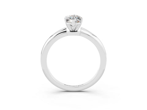 White gold Marquise Cut Moissanite Solitaire Ring with Six-Prong Setting and Classic Band_3