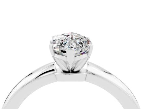 White gold Marquise Cut Moissanite Solitaire Ring with Six-Prong Setting and Classic Band_4