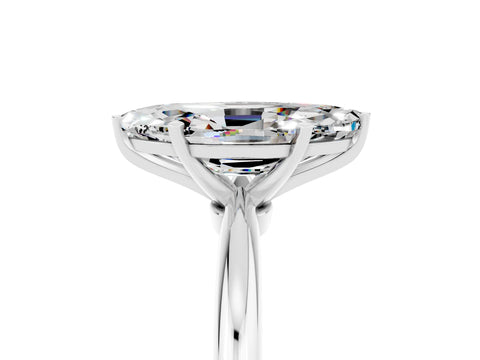 White gold Marquise Cut Moissanite Solitaire Ring with Six-Prong Setting and Classic Band_5