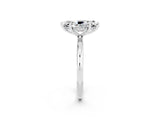 White gold Marquise Cut Moissanite Solitaire Ring with Thin Band and Four-Prong Setting_14