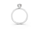 White gold Marquise Cut Moissanite Solitaire Ring with Thin Band and Four-Prong Setting_15