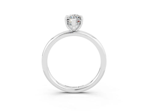 White gold Marquise Cut Moissanite Solitaire Ring with Thin Band and Four-Prong Setting_15