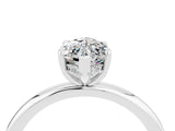 White gold Marquise Cut Moissanite Solitaire Ring with Thin Band and Four-Prong Setting_16