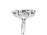 White gold Marquise Cut Moissanite Solitaire Ring with Thin Band and Four-Prong Setting_17