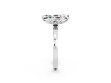 White gold Marquise Cut Moissanite Solitaire Ring with Thin Band and Prong Setting_14