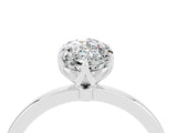 White gold Marquise Cut Moissanite Solitaire Ring with Thin Band and Prong Setting_16