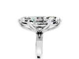 White gold Marquise Cut Moissanite Solitaire Ring with Thin Band and Prong Setting_17