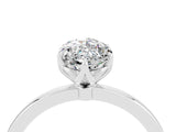 White gold Marquise Cut Moissanite Solitaire Ring with Thin Band and Prong Setting_40