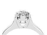 White gold Marquise Cut Moissanite Solitaire Ring with Wide Band and Prong Setting_4