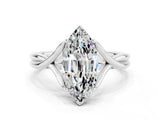 White gold Marquise Cut Moissanite Solitaire Twist Band Prong Setting Ring_36