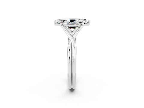 White gold Marquise Cut Moissanite Solitaire Twist Band Prong Setting Ring_38