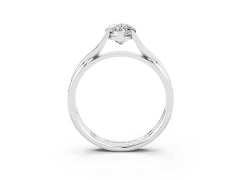White gold Marquise Cut Moissanite Solitaire Twist Band Prong Setting Ring_39