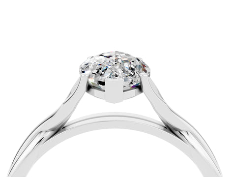 White gold Marquise Cut Moissanite Solitaire Twist Band Prong Setting Ring_40