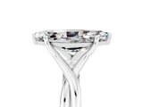 White gold Marquise Cut Moissanite Solitaire Twist Band Prong Setting Ring_41