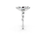 White gold Marquise Cut Moissanite Solitaire Twisted Band with Round  Accents and Prong Setting_14