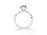White gold Marquise Cut Moissanite Solitaire Twisted Band with Round  Accents and Prong Setting_15