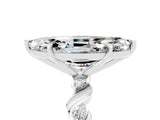 White gold Marquise Cut Moissanite Solitaire Twisted Band with Round  Accents and Prong Setting_17