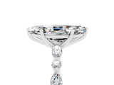 White gold Marquise Cut Moissanite Solitaire with Side Stones on a Pavé Band and Four-Prong Setting_5
