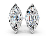 White gold Marquise Cut Moissanite Stud Earrings_33