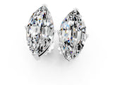 White gold Marquise Cut Moissanite Stud Earrings_34