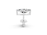 White gold Marquise Cut Moissanite Stud Earrings_35
