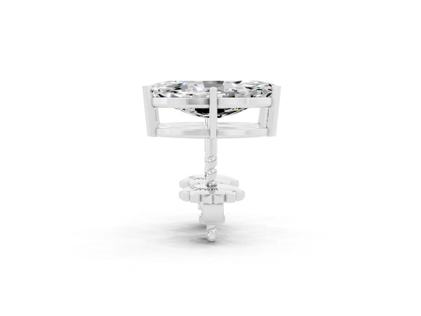 White gold Marquise Cut Moissanite Stud Earrings