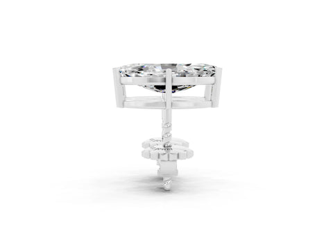 White gold Marquise Cut Moissanite Stud Earrings_37