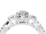 White gold Marquise Cut Moissanite Three-Stone Ring with Pavé Split Shank and Four-Prong Setting_16