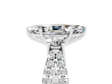 White gold Marquise Cut Moissanite Three-Stone Ring with Pavé Split Shank and Four-Prong Setting_17