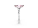 White gold Marquise Cut Morganite Cluster Side Stone Solitaire Ring with Prong Setting_26