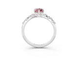 White gold Marquise Cut Morganite Cluster Side Stone Solitaire Ring with Prong Setting_27