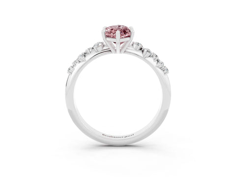 White gold Marquise Cut Morganite Cluster Side Stone Solitaire Ring with Prong Setting_27
