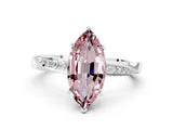 White gold Marquise Cut Morganite Engagement Ring with Side Stone Accents and Four-Prong Setting_27