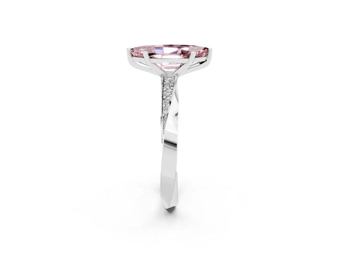 White gold Marquise Cut Morganite Engagement Ring with Side Stone Accents and Four-Prong Setting_29
