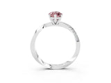 White gold Marquise Cut Morganite Engagement Ring with Side Stone Accents and Four-Prong Setting_30