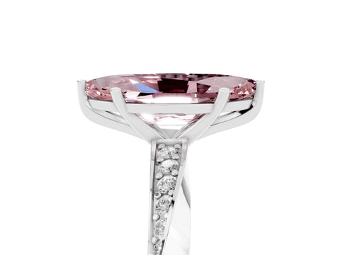 White gold Marquise Cut Morganite Engagement Ring with Side Stone Accents and Four-Prong Setting_32