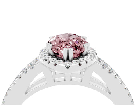 White gold Marquise Cut Morganite Halo Split Shank Engagement Ring_16