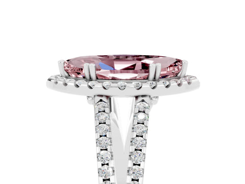 White gold Marquise Cut Morganite Halo Split Shank Engagement Ring_17